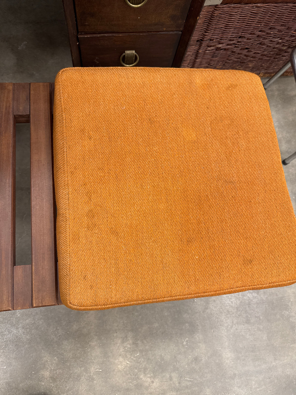 MCM Slatted Bench With 2 Cushions