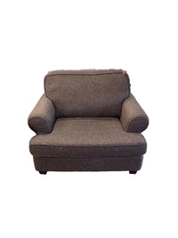 Large Brown Fabric Armchair