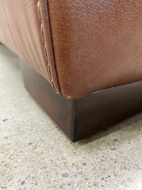 70" Brown Leather Loveseat Sofa