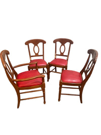 4-Piece Wooden Carver Chair with curved top rail & Oval Backrest