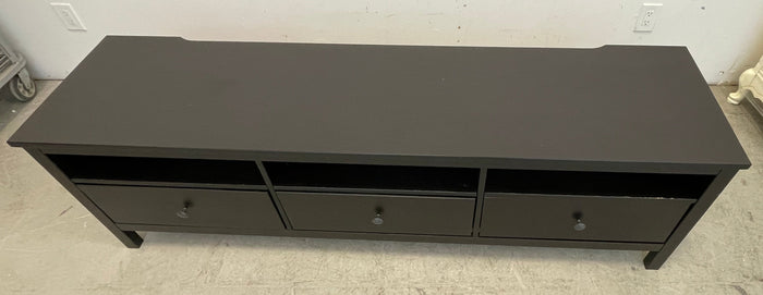 Solid Wood Entertainment Unit in Dark Brown Stain