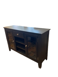 Darkwood Glass Shelf Sideboard