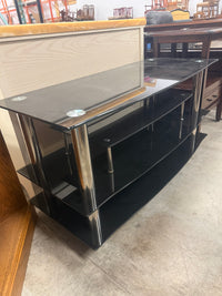 Black 4-Tiered Entertainment Table
