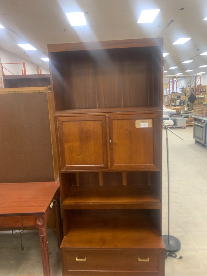 2 Piece Mid Century Modern Shelving Unit With Key