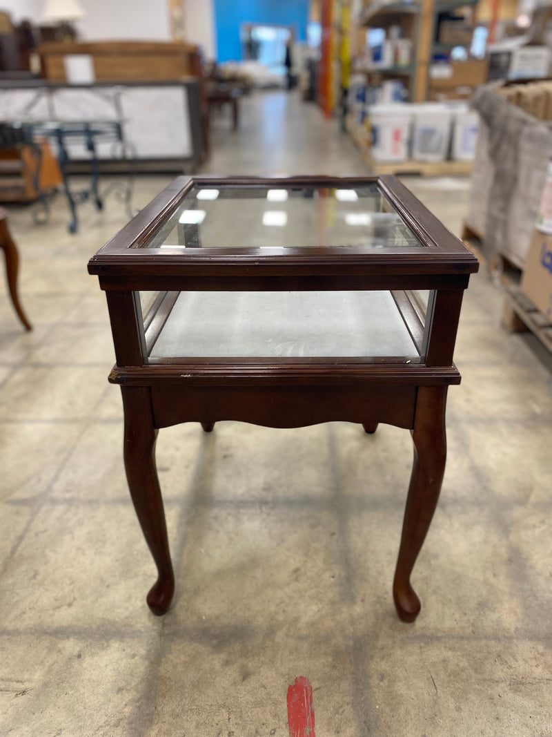 Glass Display End Table