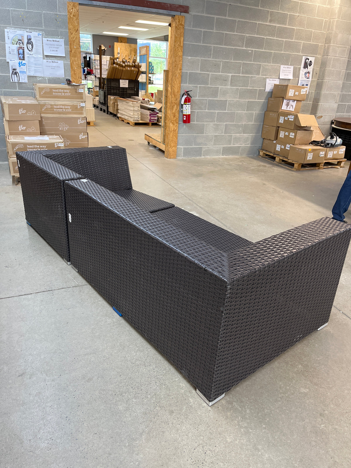 99"W Patio Sectional in Plastic Wicker