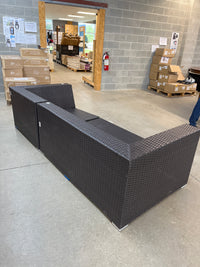 99"W Patio Sectional in Plastic Wicker