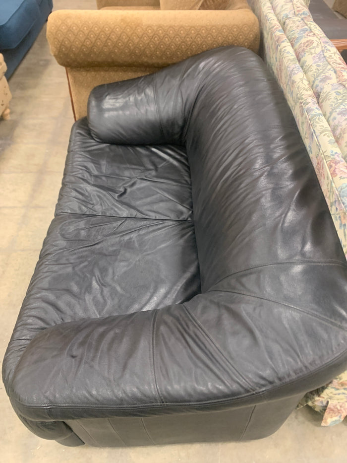Black Leather Love Seat