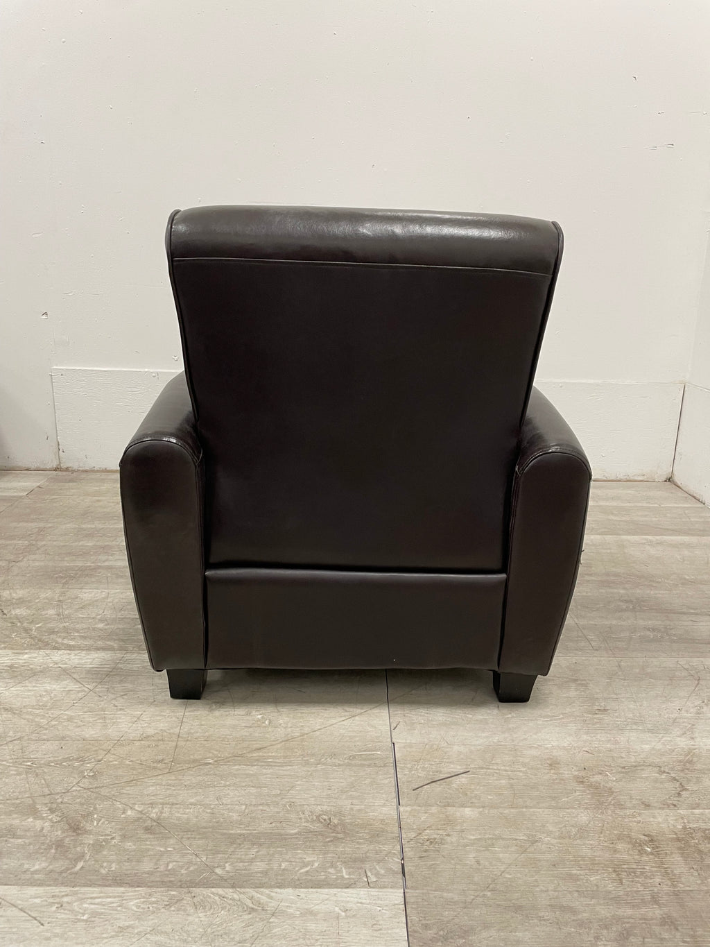 Chocolate Brown Leather Chair With Ottoman