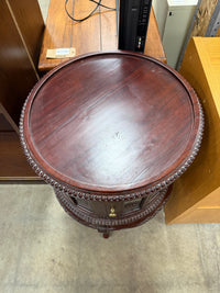 Vintage Circular Mahogany Vitrine Side Table