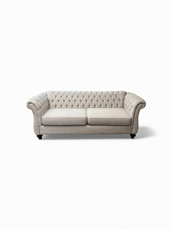 Grey Chesterfield Style Sofa