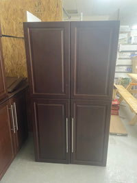 Brown Recessed Panel Kitchen Cabinet Set