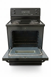Frigidaire Freestanding Electric Range Features a 4-Burner Coil Cooktop, Electronic Oven controls, and a self-cleaning function.