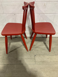 Pair of Red Wooden Chairs