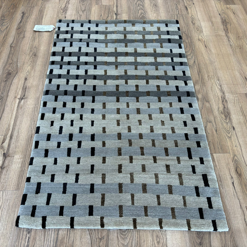3x5-ft Weave Blue Ridge Rug, 100% Wool with Silk Accent, 2-0039673