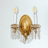 2-Light Victorian Antique Gold Wall Light