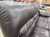 Plush Deep Brown Leather Dual Reclining Sofa