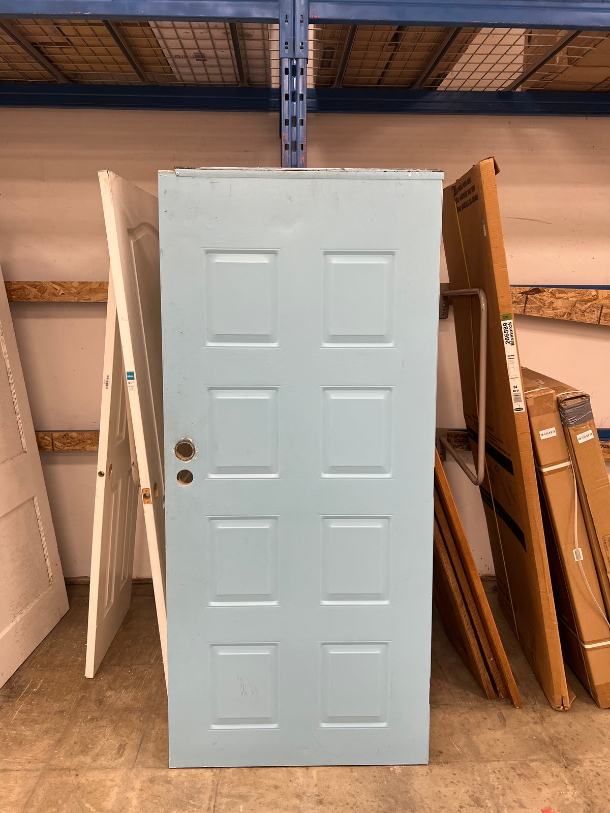 35.75"x 79.75" Baby Blue 8 Panelled Door