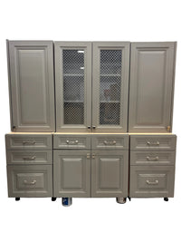 Set of 6 Gray Kitchen Cabinets