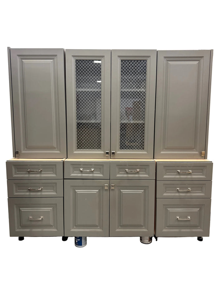 Set of 6 Gray Kitchen Cabinets