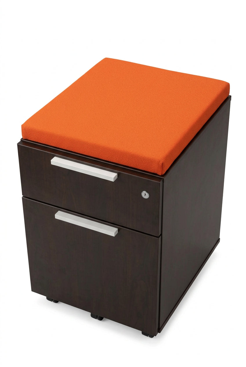 Mobile 2-Drawer Pedestal Cabinet (Orange)