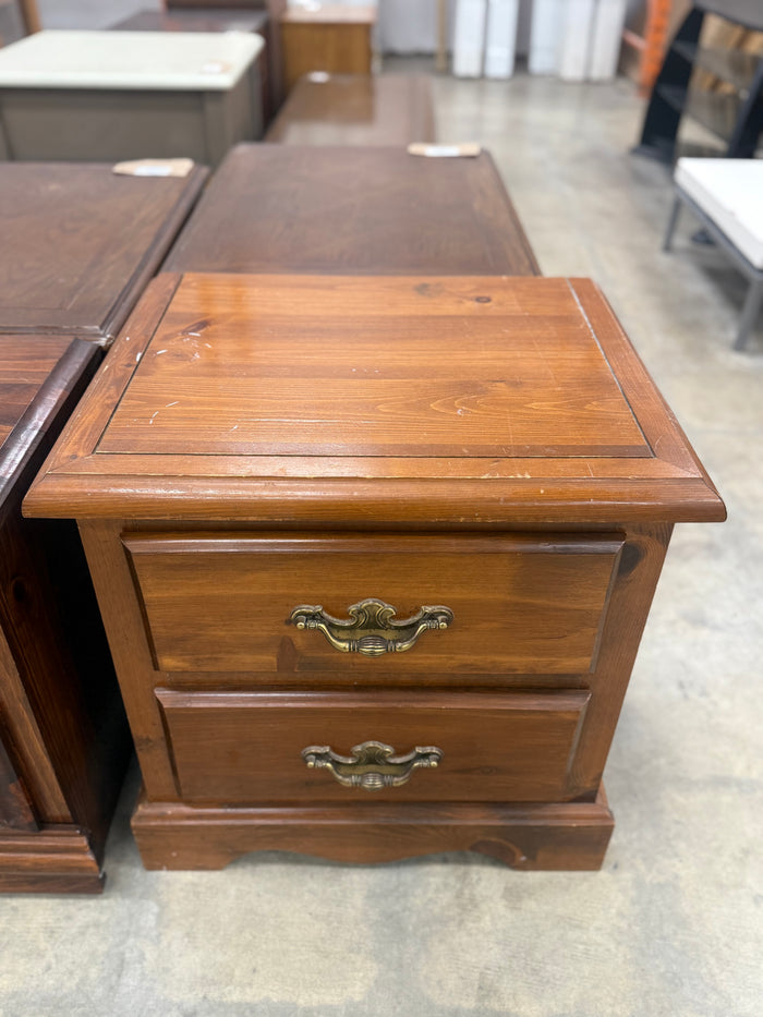 Small Honey Brown Wooden Nightstand