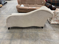 Cream Chaise Lounge Sofa with Cylindrical Bolster Pillow