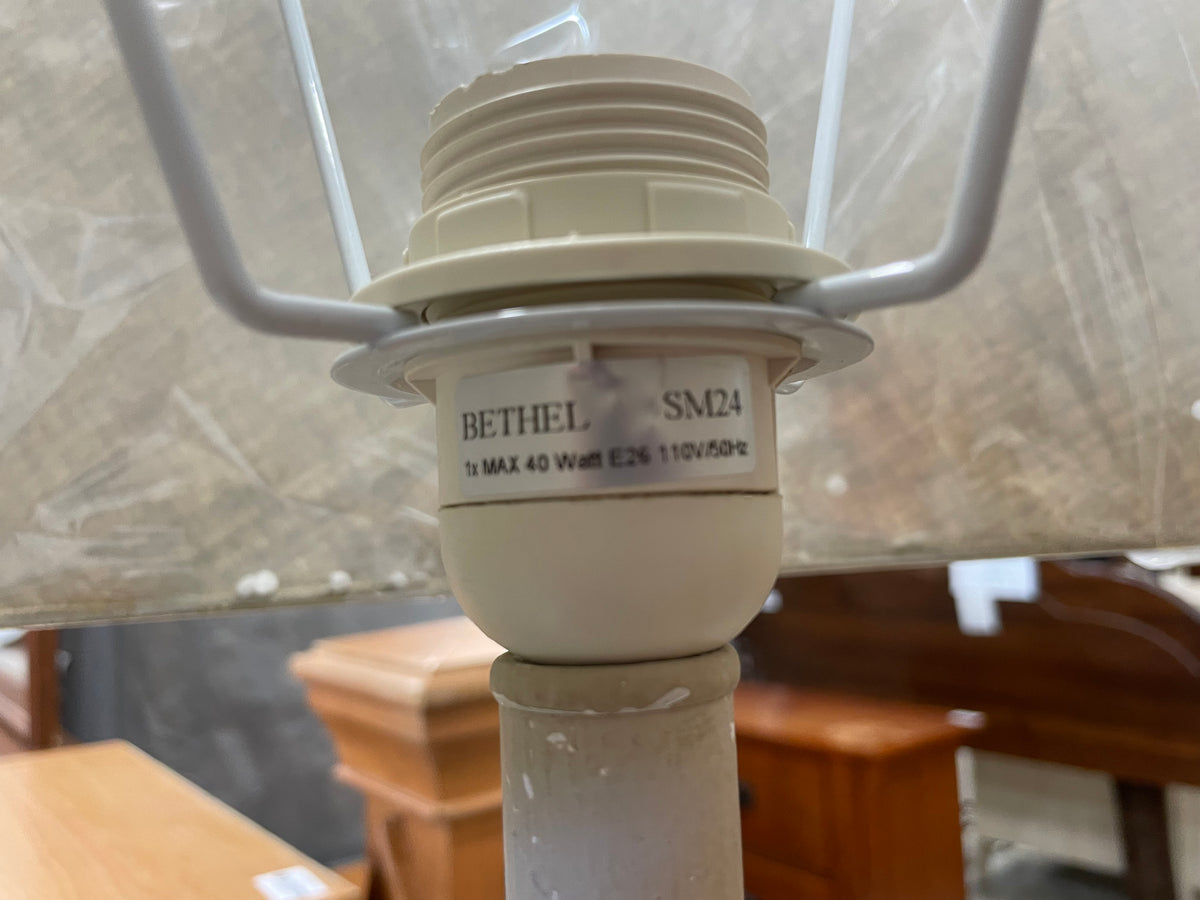 2-tone Pottery Base Table Lamp with Taupe Shade