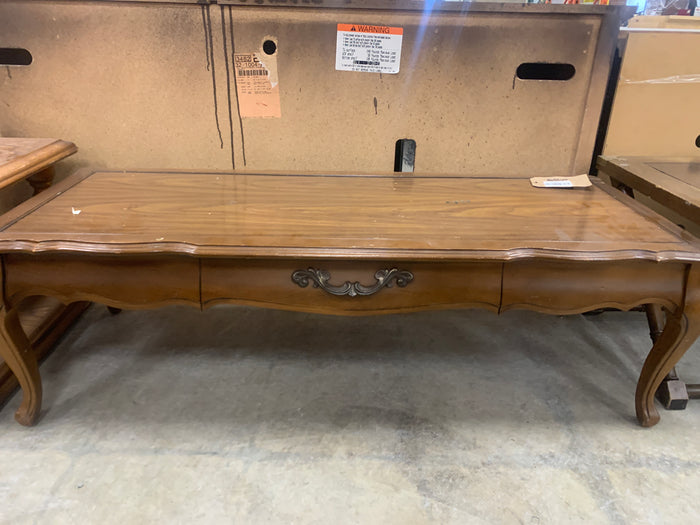 Coffee Table With Bronze Handle Drawer