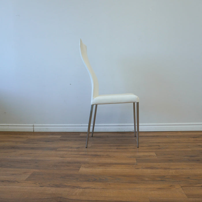 Leather Dining Chair in White