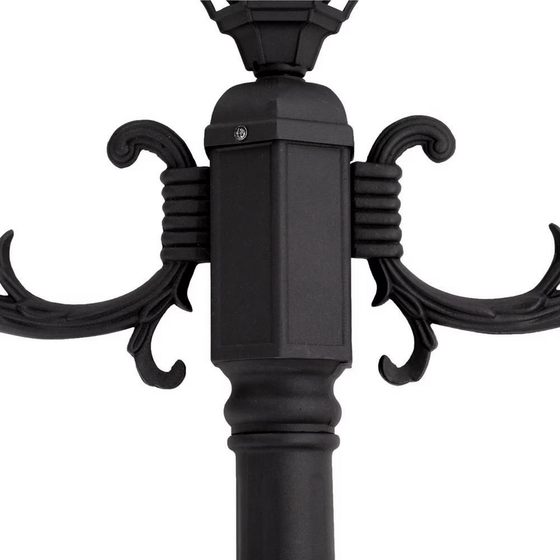 Canarm Hayden 3-Light 25x81-Inch Post Light in Black with Frosted Glass