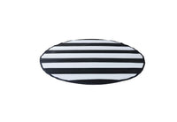 Reversible Outdoor 6 ft Diameter Area Rug - Black and White Stripe