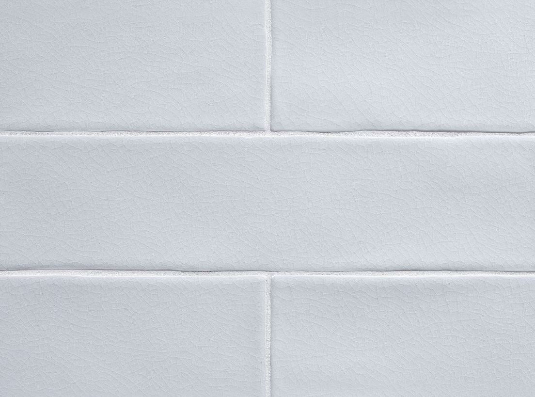 3" x 12" White Crackled Field Tile