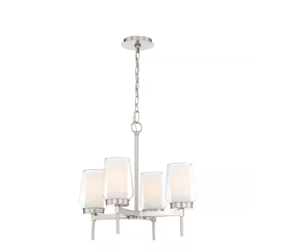 4-Light Chandelier w/Clear Shades