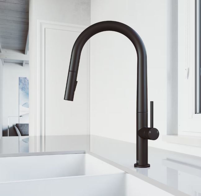 VIGO Single-Handle Pull-Down Sprayer Kitchen Faucet in Matte Black