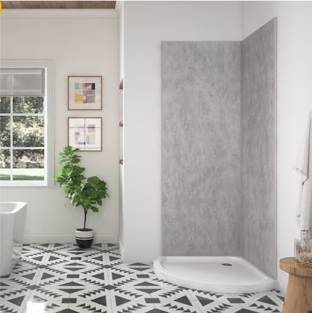 Shower Wall Corner Kit - Concrete Grey