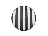 Reversible Outdoor 6 ft Diameter Area Rug - Black and White Stripe