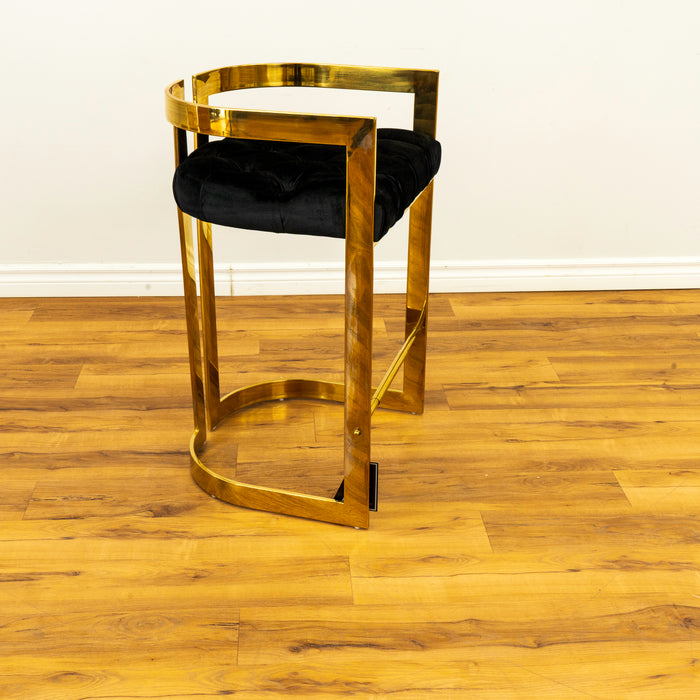 Majestic Counter Chair- Black & Gold Finish