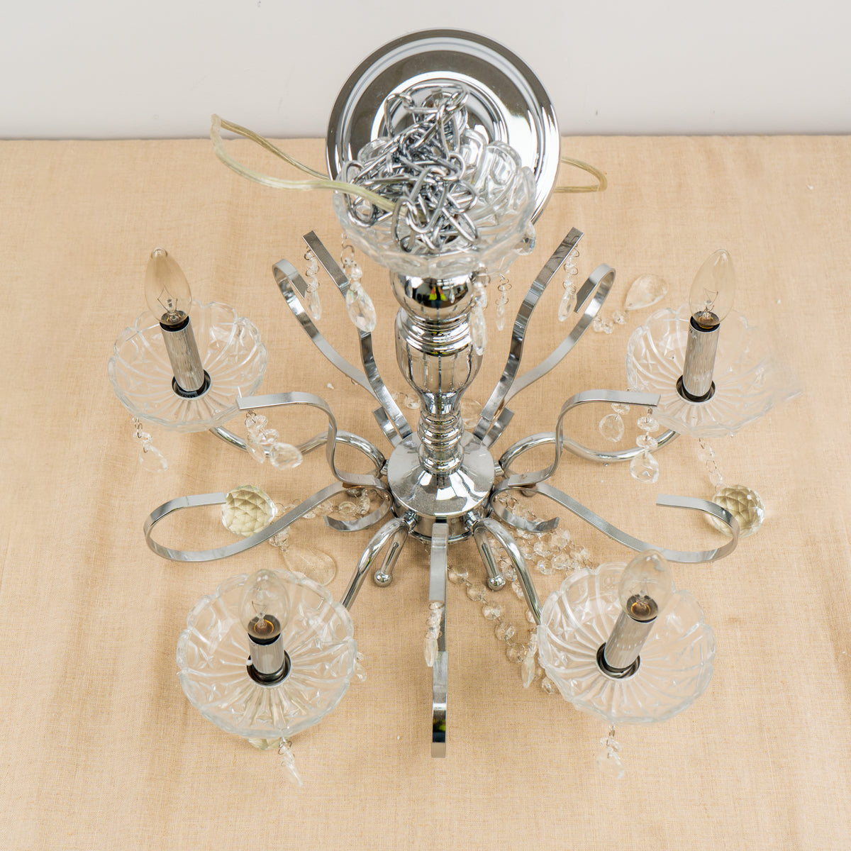 5-Light Circular Crystal Chandelier - 17" x 8.25"