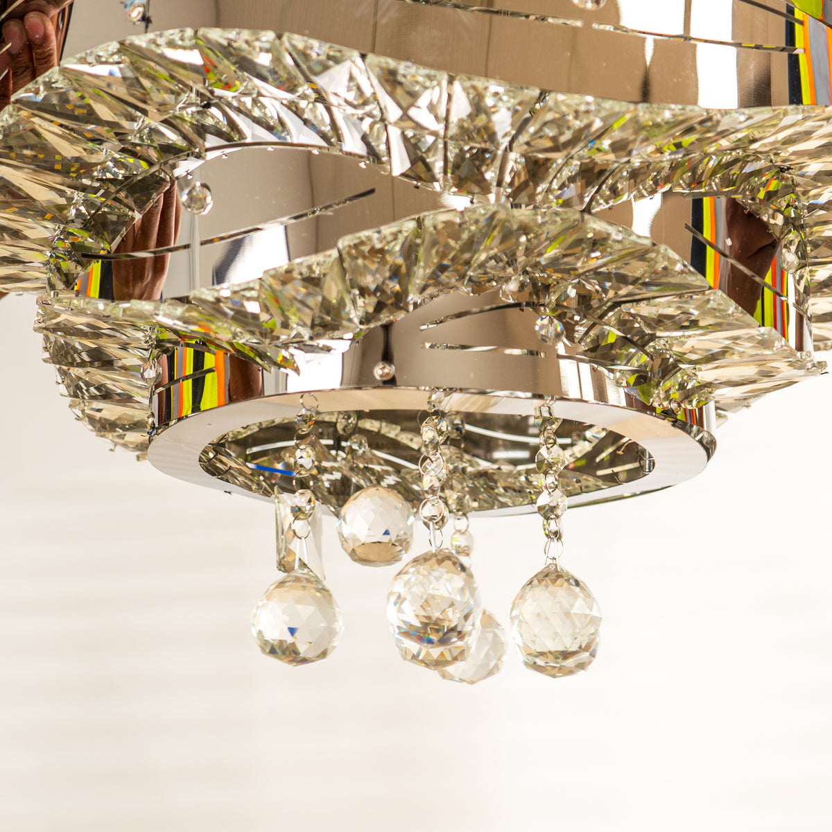 Exquisite Reflective Chandelier - 11" H x 18" Dia ⌀