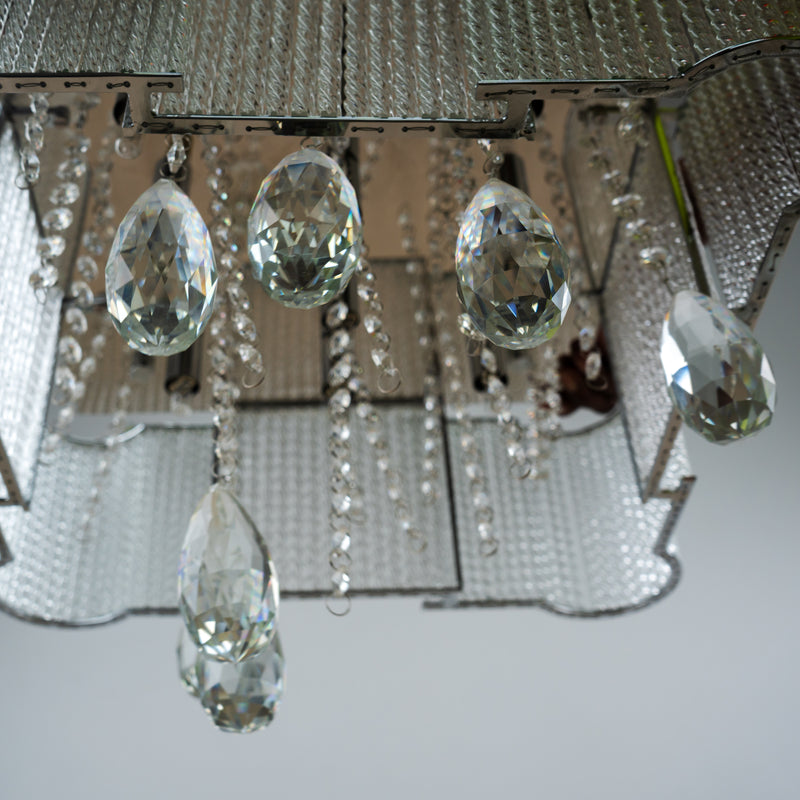 Luxurious Rectangular Crystal Chandelier - 16 7/8" W x 23" H x 7 1/4" D