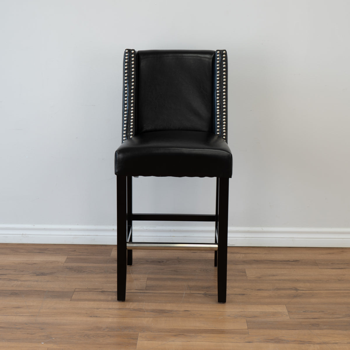 Counter Barstool with Wingback in Black