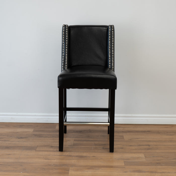 Counter Barstool with Wingback in Black