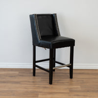 Counter Barstool with Wingback in Black