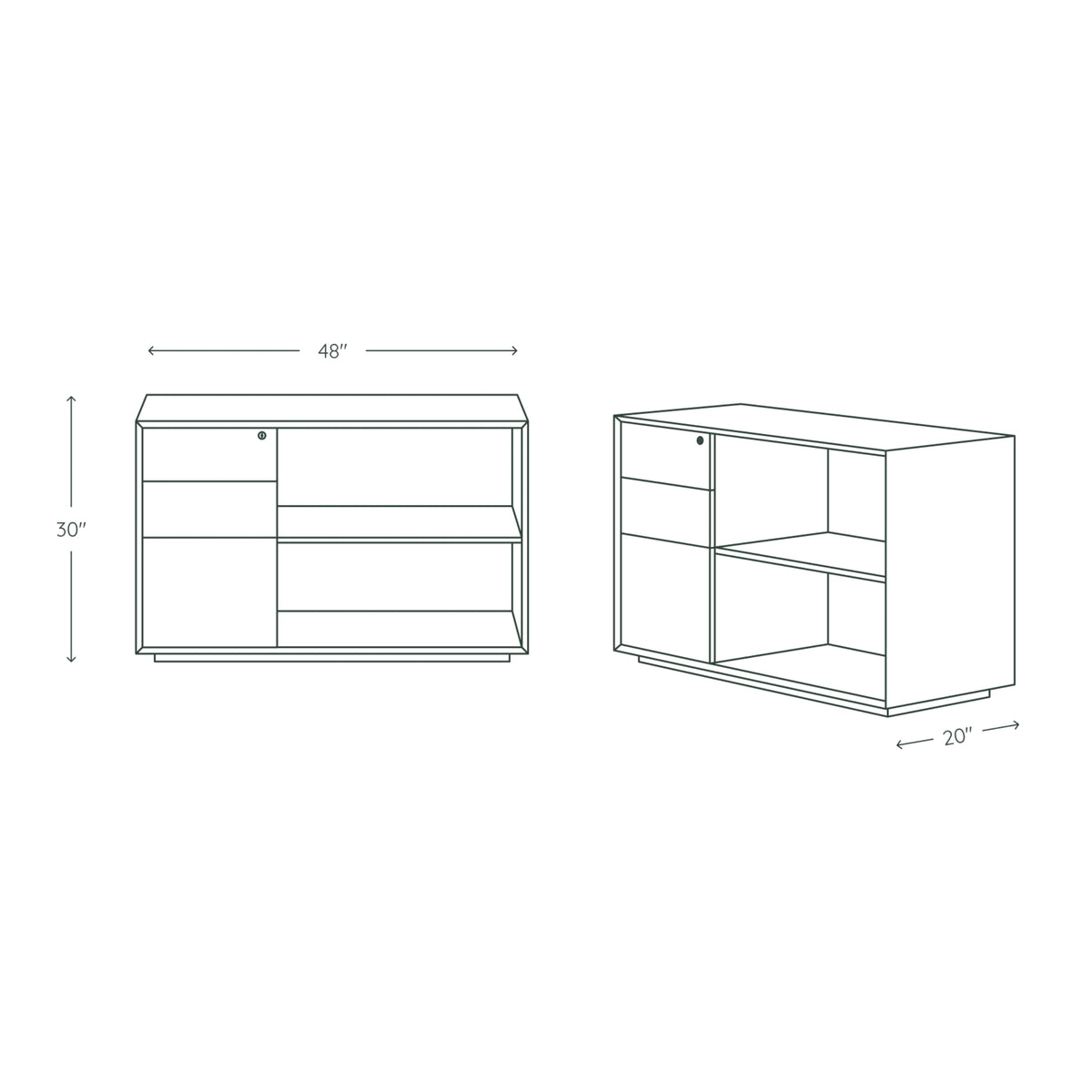 Credenza in Walnut (Left Drawers)