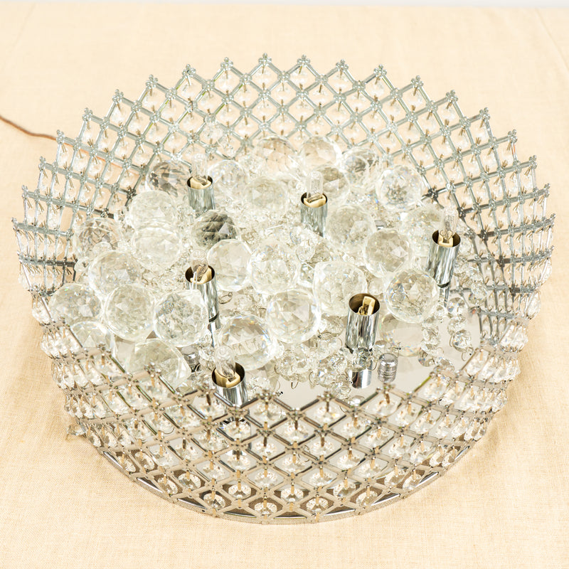 Crystal LED Chandelier - 16" W x 6" H x 16" D