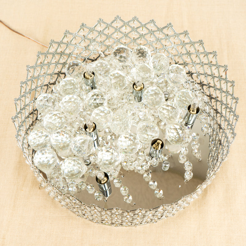 Crystal LED Chandelier - 16" W x 6" H x 16" D