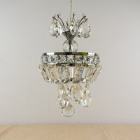 Crystal Lotus Flower Chandelier - 4.75" W x 34.25" H x 4.75" D