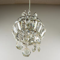 Crystal Lotus Flower Chandelier - 4.75" W x 34.25" H x 4.75" D