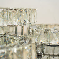 Modern Square Crystal Chandelier with Five Rings - 22.75"L